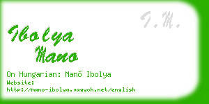 ibolya mano business card